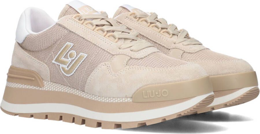 Liu Jo Beige Lage Sneakers met Leren Afwerking en Mesh Panelen Beige