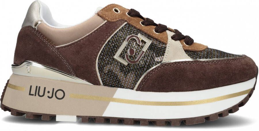 Liu Jo Maxi Wonder 20 suède sneakers bruin multi - Foto 2
