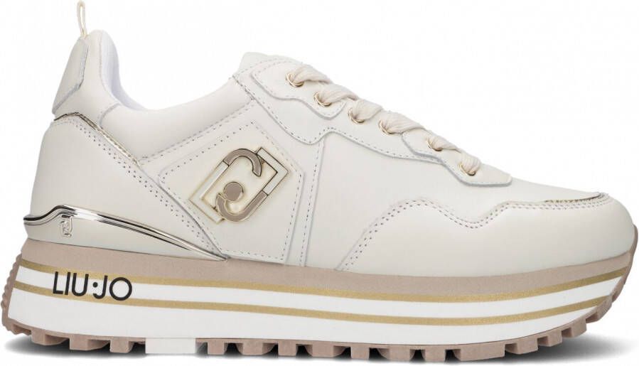 Liu Jo Witte leren sneakers met tonale logo en metallic detail Wit Dames - Foto 2