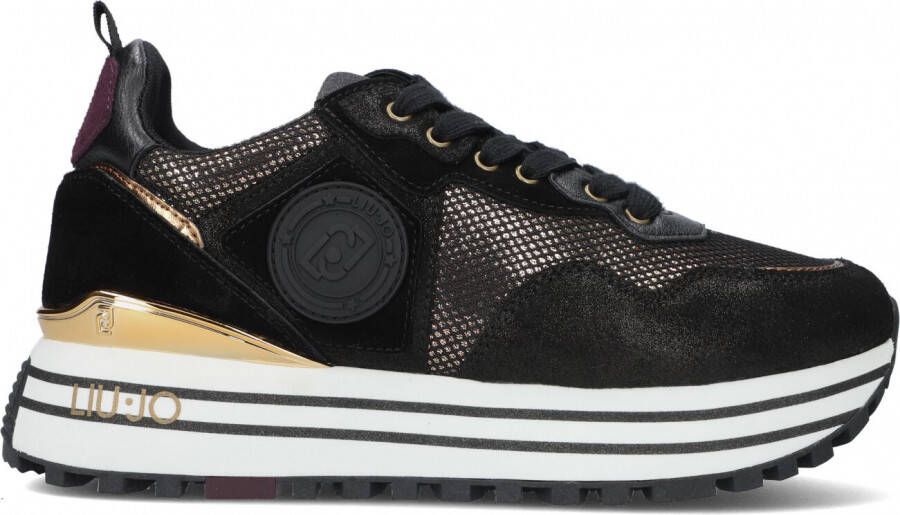Liu Jo Maxi Wonder 01 suède sneakers zwart multi