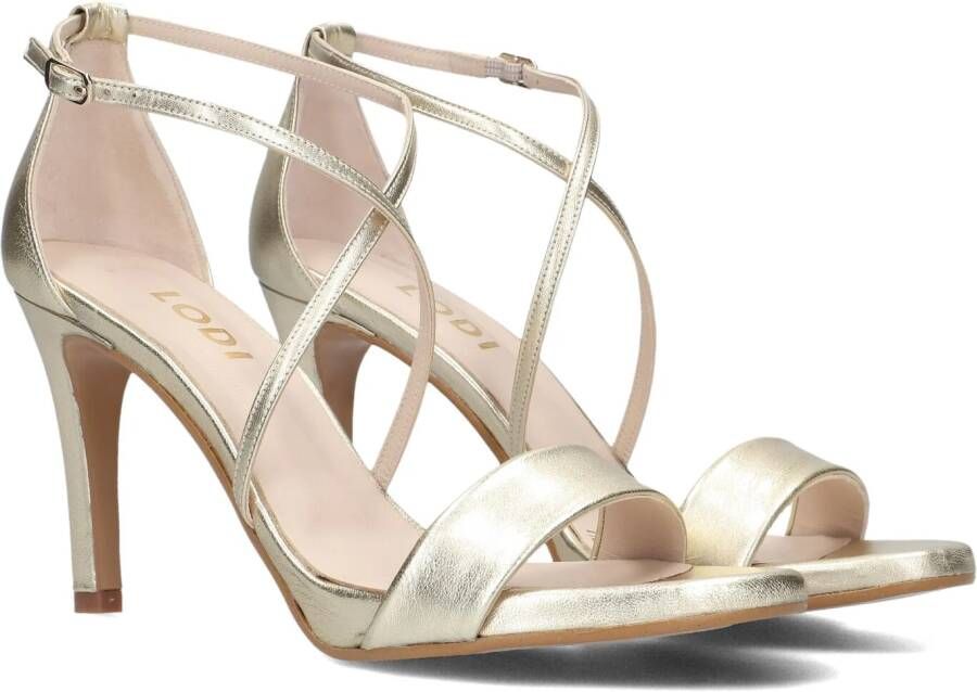 Lodi Sandalen Dames Damesschoenen Leer Naaldhak hoogte 8 cm Idaire met Goud