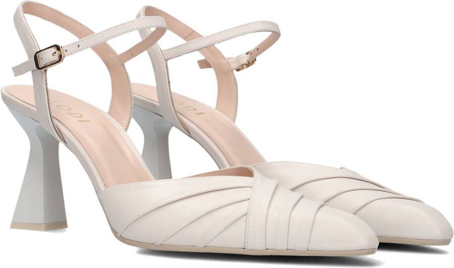 Lodi Beige Elegante Pumps met Gesp Sluiting White Dames