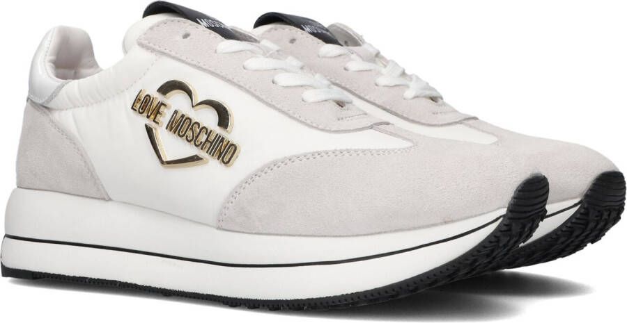 Moschino Witte Love Sneaker van Suède Nylon White Dames