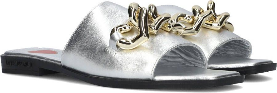 Zilverkleurige slippers clearance