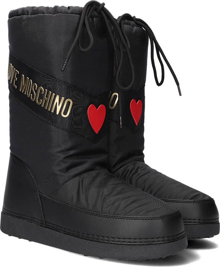 Love Moschino Zwarte en Gouden Snowboot met Polar Fleece Voering Black Dames