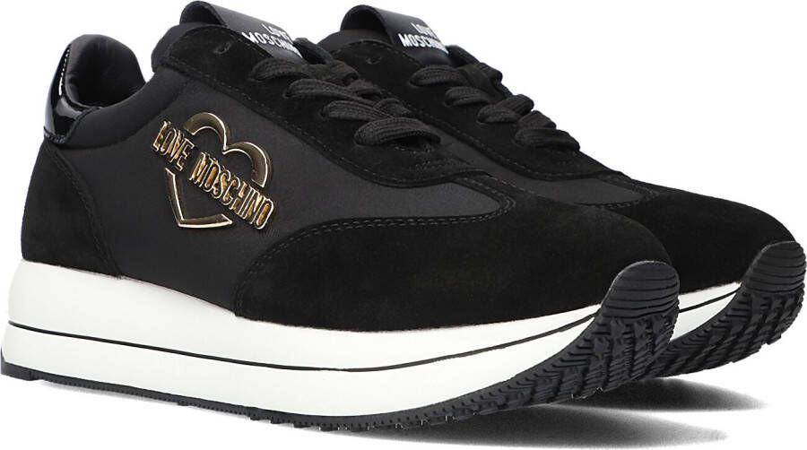 Moschino Zwarte Suède Nylon Love Sneaker Ds23Mo04 Ja15074 Zwart Dames