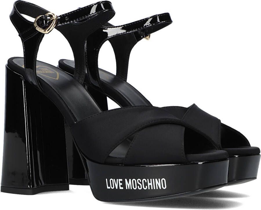 Love Moschino Fantasy Color Leren Plateau Sandalen Black Dames