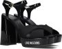 Love Moschino Fantasy Color Leren Plateau Sandalen Black Dames - Thumbnail 1
