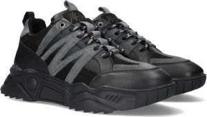 Malelions Men Inicio Runner Lage sneakers Leren Sneaker Heren Zwart