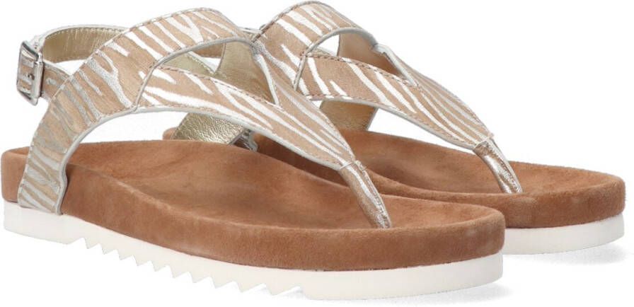 Maruti Bear Slipper Leer Womens Zebra Beige Silver