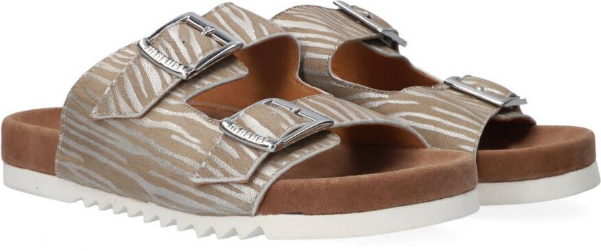 Maruti Gouden Bellona Leren Slippers Beige Dames