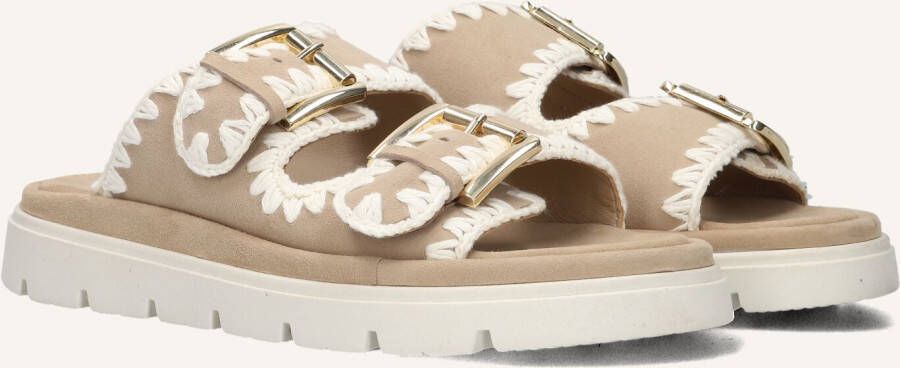 Maruti Beige Suède Chunky Sole Slippers
