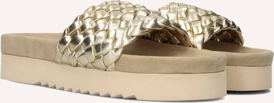 Maruti Gouden Gevlochten Leren Slipper Billy