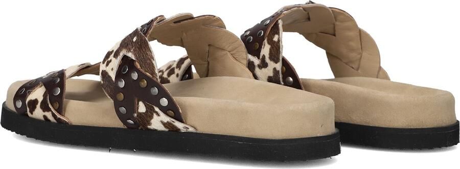 Maruti Evie Hairon Cow D04 Slippers Donker Bruin Koeienprint Leer Dames Bruin - Foto 5