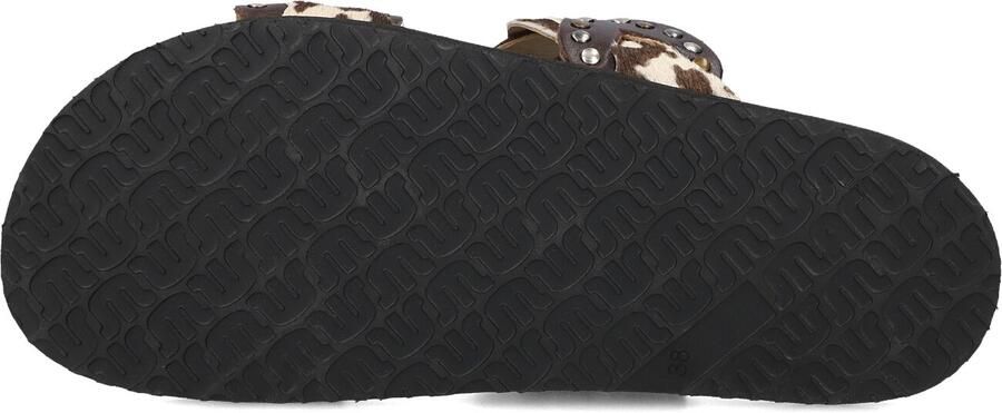 Maruti Evie Hairon Cow D04 Slippers Donker Bruin Koeienprint Leer Dames Bruin - Foto 3