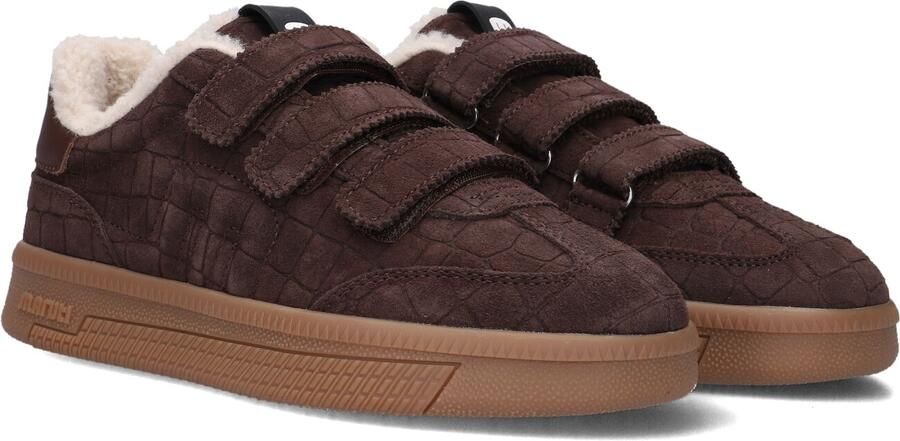 Maruti Yana Suede Brown D00 Sneakers Bruin Suede Dames Klittenbandsluiting Bruin