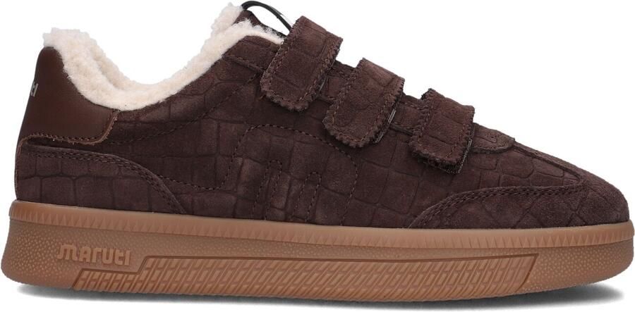 Maruti Yana Suede Brown D00 Sneakers Bruin Suede Dames Klittenbandsluiting Bruin