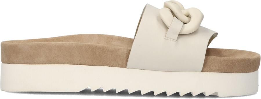Maruti Witte Leren Slipper met Kettingdetail Beige Dames - Foto 4