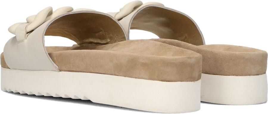 Maruti Witte Leren Slipper met Kettingdetail Beige Dames - Foto 2