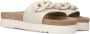 Maruti Witte Leren Slipper met Kettingdetail Beige Dames - Thumbnail 1