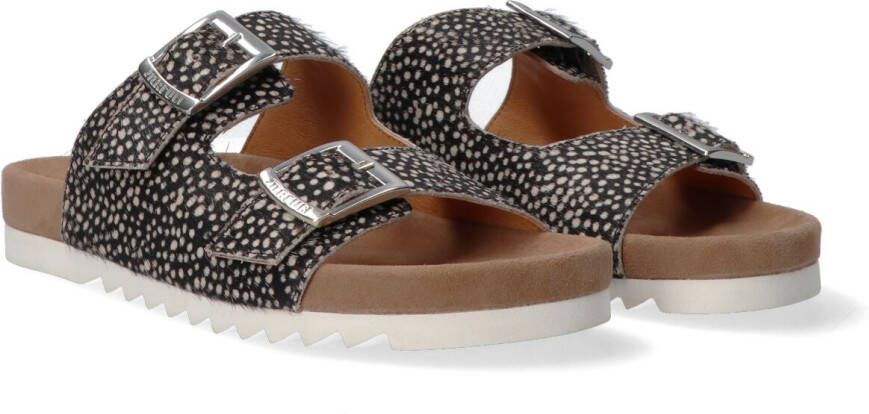 Maruti Beige Pixel Print Sliders Bellona Multicolor Dames