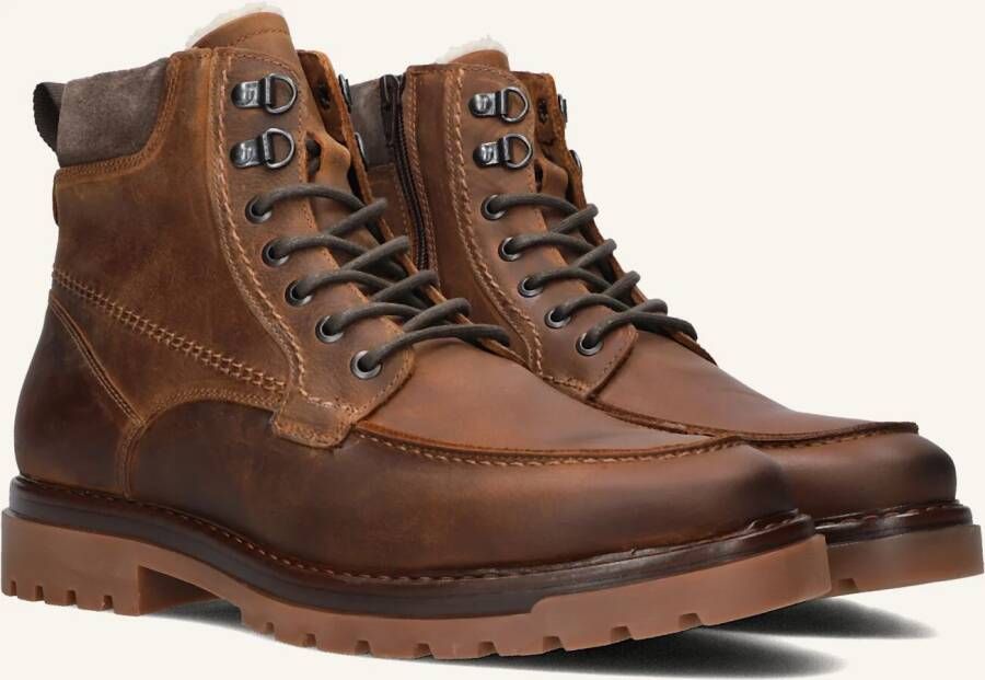 MAZZELTOV Veterboots Heren 460050 Maat: 45 Materiaal: Leer Kleur: Cognac