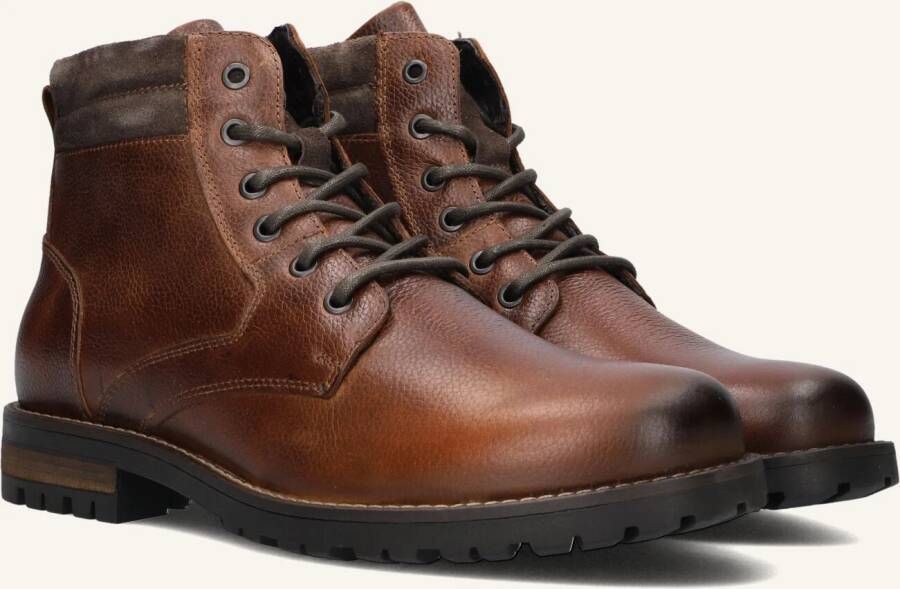 MAZZELTOV Veterboots Heren 720052 Maat: 46 Materiaal: Leer Kleur: Cognac