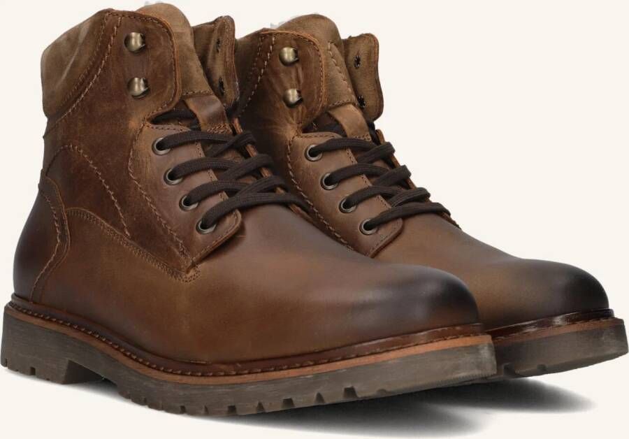 MAZZELTOV Veterboots Heren 780055 Maat: 43 Materiaal: Leer Kleur: Cognac