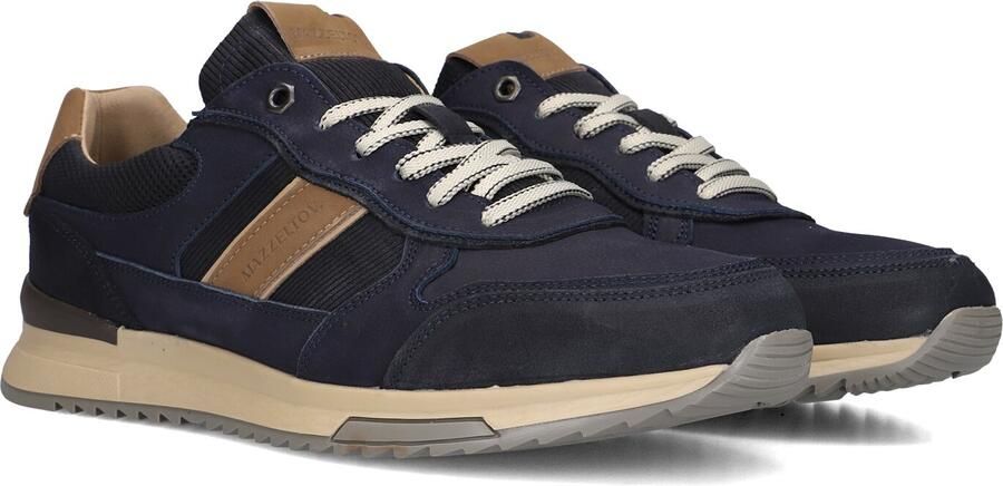 Mazzeltov Zagreb Sneakers Heren Leren Sneaker Blauw