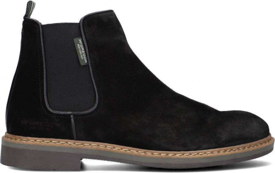 McGregor Heren Boots Zwart Chelsea Boots Suède Elastiek
