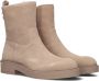 Mexx Beige Suède Enkellaarzen met Gouden Detail Beige Dames - Thumbnail 1