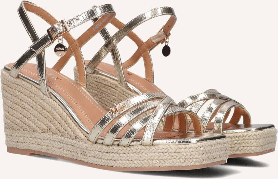 Mexx Noemi Pakina Sandalen Met Sleehak Dames Goudkleurig