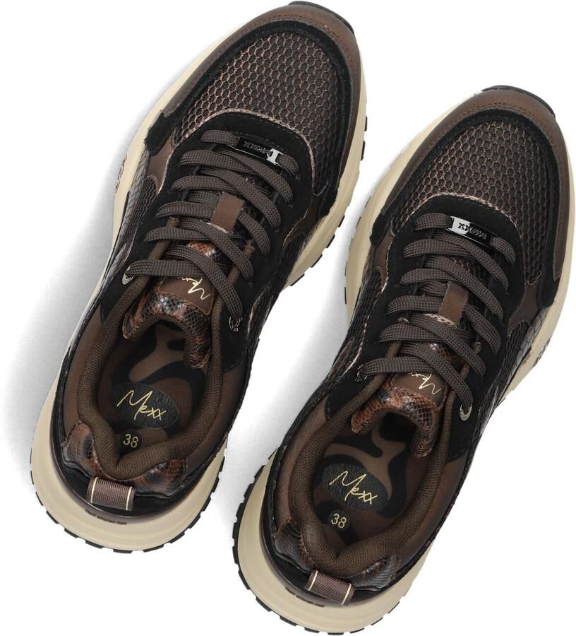 Mexx Palma Ora chunky imitatieleren sneakers bruin zwart - Foto 3