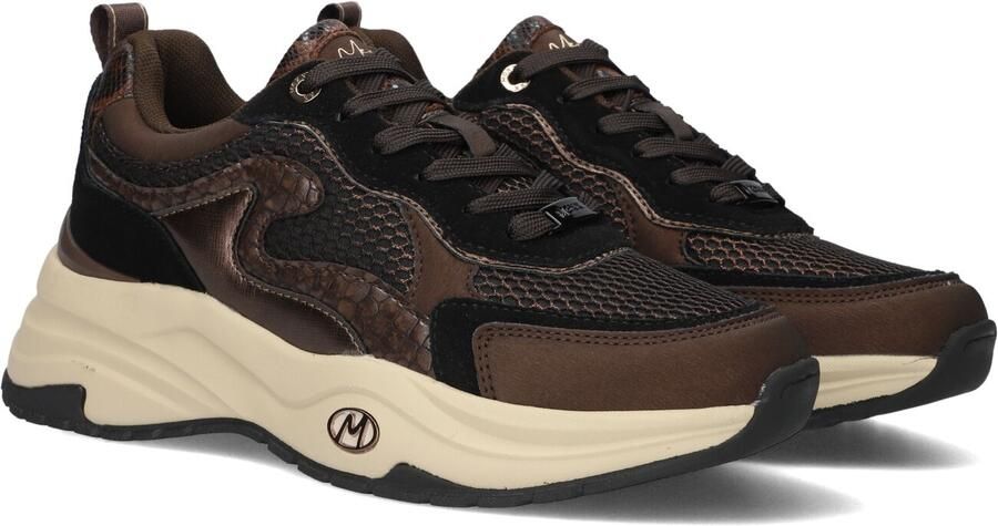 Mexx Palma Ora chunky imitatieleren sneakers bruin zwart