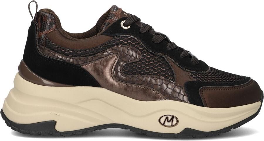 Mexx Palma Ora chunky imitatieleren sneakers bruin zwart