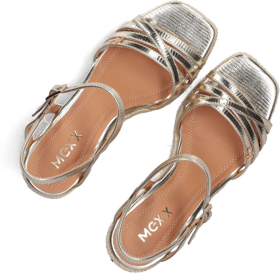 Mexx Noemi Pakina Sandalen Met Sleehak Dames Goudkleurig