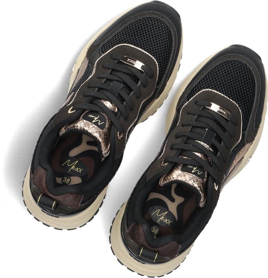 Mexx Palma Ora chunky imitatieleren sneakers zwart bruin - Foto 5