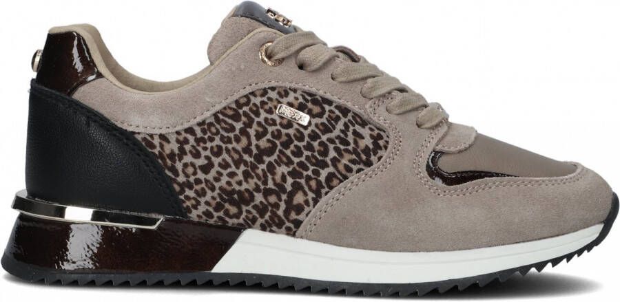 Mexx Fleur suède sneakers met panterprint taupe - Foto 2