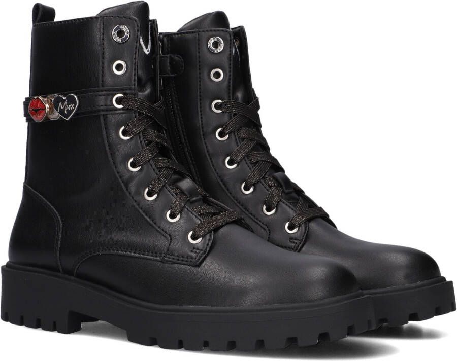 Mexx Kids XX825592-789 Meisjes Biker Boots Zwart Imitatieleer Veters