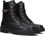 Mexx Kids XX825592-789 Meisjes Biker Boots Zwart Imitatieleer Veters - Thumbnail 1