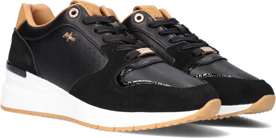 Mexx Hena Lage sneakers Leren Sneaker Dames Zwart Schoenen