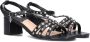 Mexx Zwarte Leren Sandalen met Pyramide Studs Black Dames - Thumbnail 1