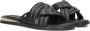 Mexx Twisted Strap Leather Slippers Black Dames - Thumbnail 1