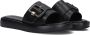 Mexx Zwarte Leren Look Slipper LIV Black Dames - Thumbnail 1