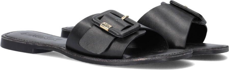 Mexx Zwarte Leren Elegante Slipper Lolli Black Dames