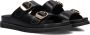 Mexx Zwarte Leatherlook Reptielenprint Slippers Black Dames - Thumbnail 1