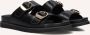 Mexx Zwarte Leatherlook Reptielenprint Slippers - Thumbnail 1