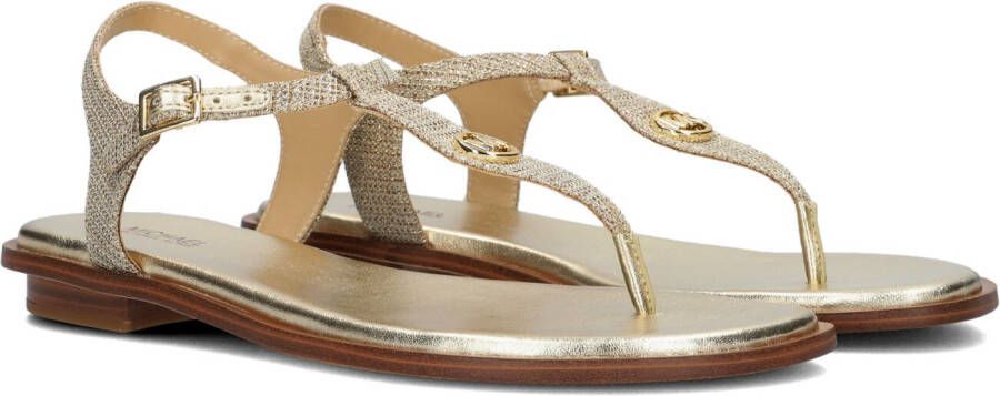 Michael Kors Mallory Thong Leather Pale Gold Dames Sandalen Goud