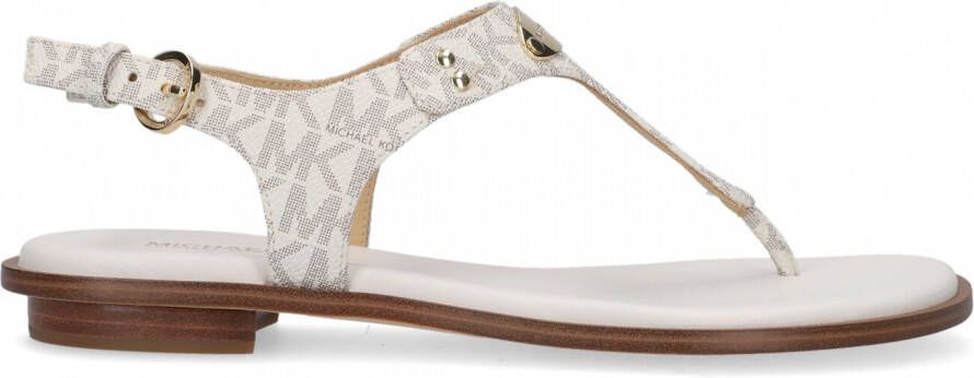 Michael Kors Witte Sandalen Mk Plate Thong