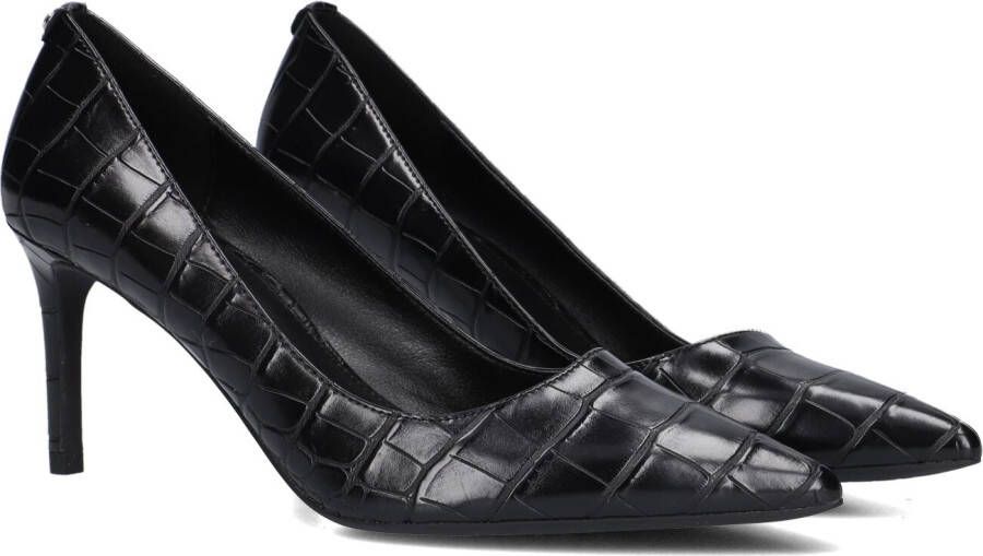 Michael Kors Zwarte Croco Print Puntige Pump Black Dames